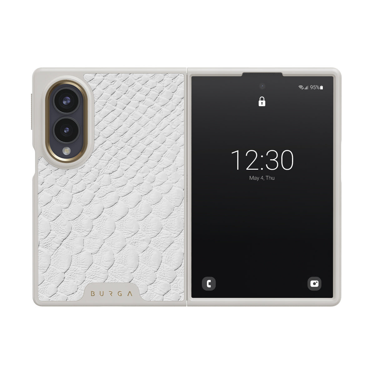 Glacial Desert - White Snakeskin Samsung Galaxy Z Fold 8 Case
