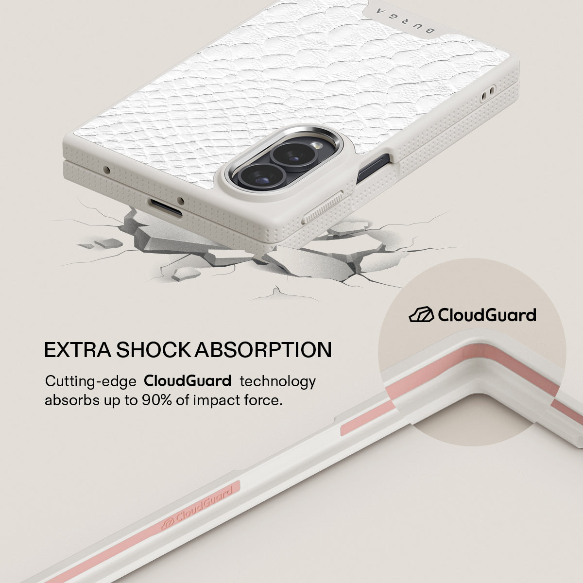 Glacial Desert - White Snakeskin Samsung Galaxy Z Fold 8 Case
