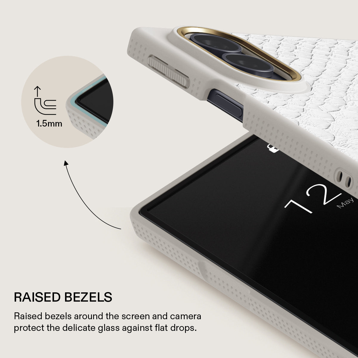 Glacial Desert - White Snakeskin Samsung Galaxy Z Fold 8 Case