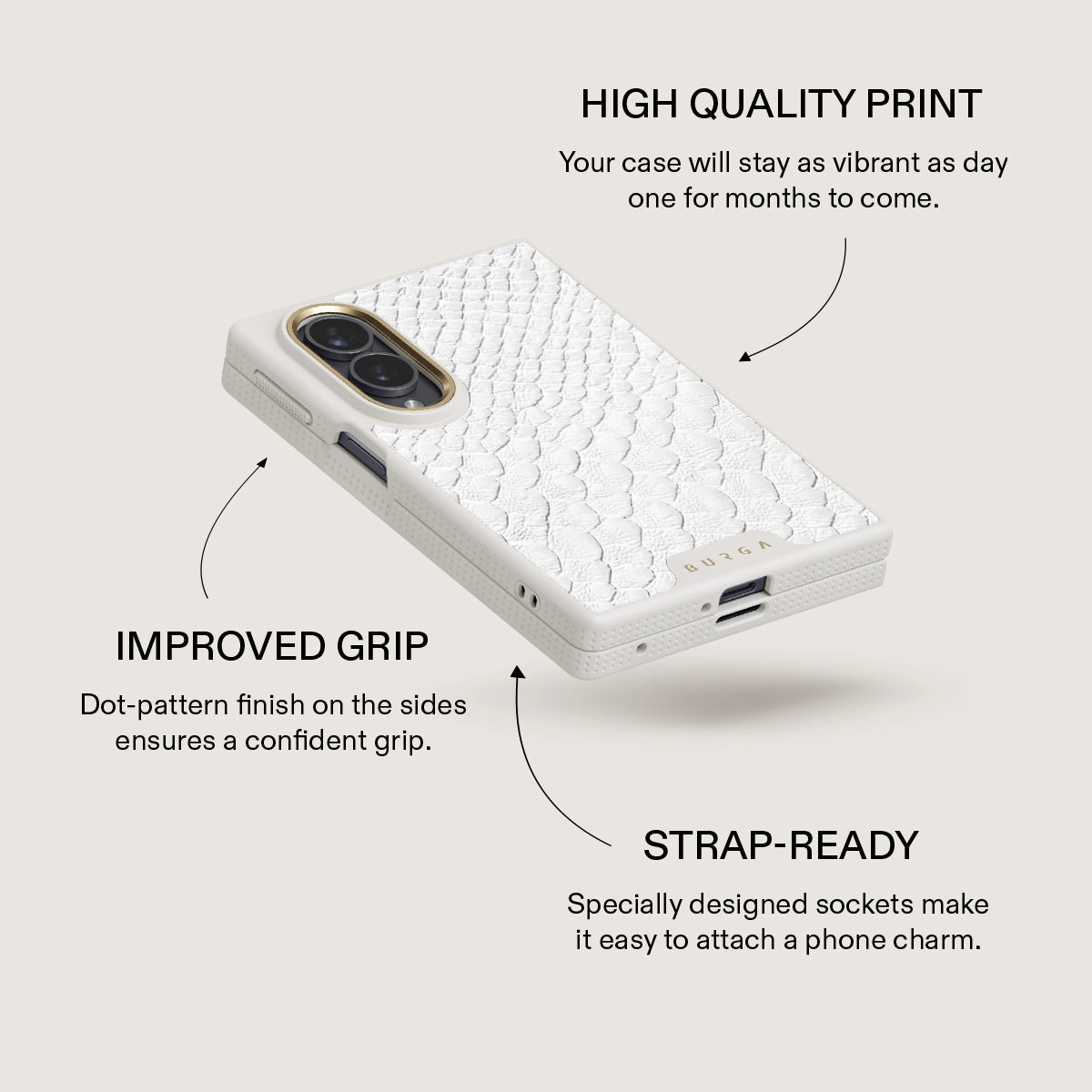 Glacial Desert - White Snakeskin Samsung Galaxy Z Fold 8 Case
