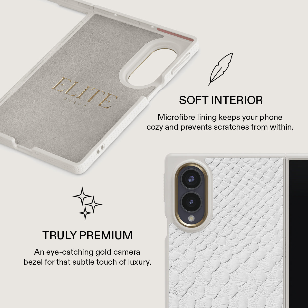 Glacial Desert - White Snakeskin Samsung Galaxy Z Fold 8 Case