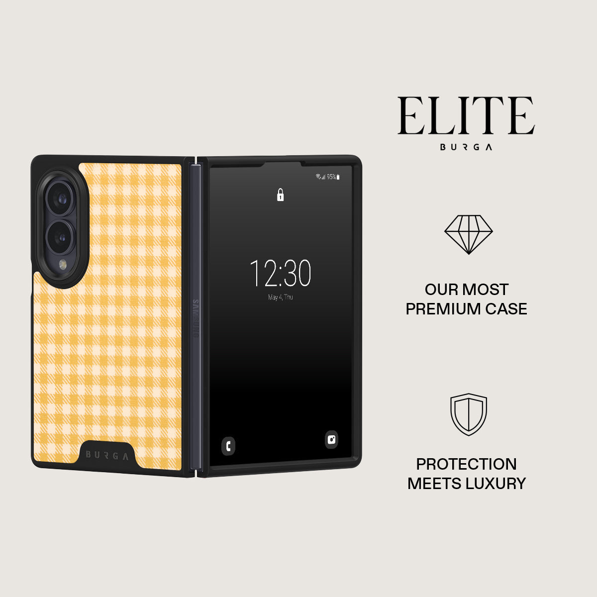 Tuscan Sun - Yellow Plaid Samsung Galaxy Z Fold 8 Case