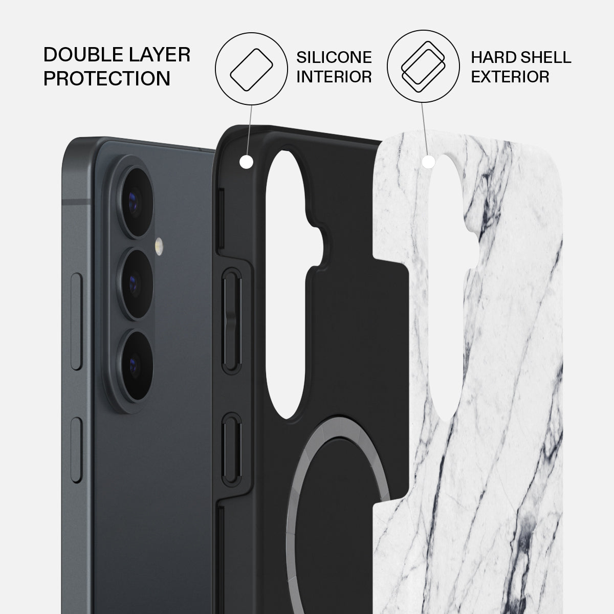 Satin White - Marble Samsung Galaxy S26 FE Case