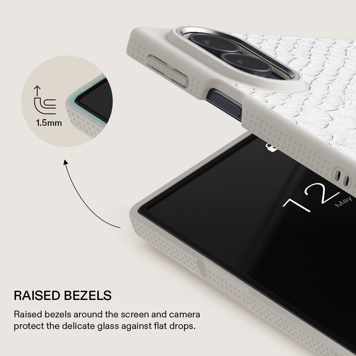 Glacial Desert - White Snakeskin Samsung Galaxy Z Fold 8 Case