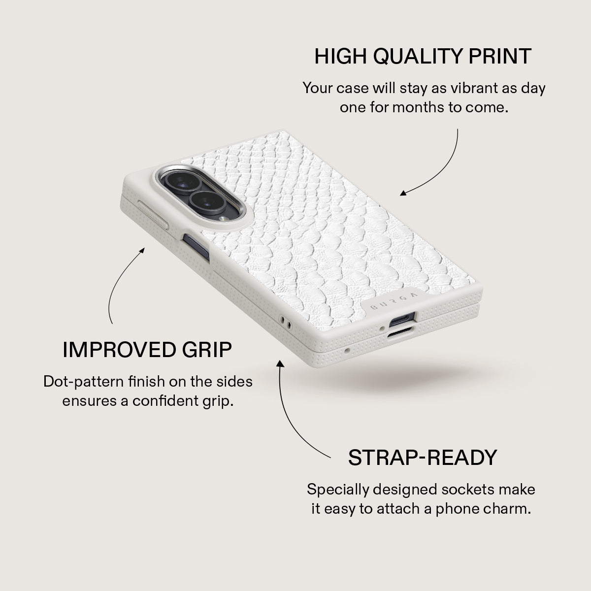 Glacial Desert - White Snakeskin Samsung Galaxy Z Fold 8 Case