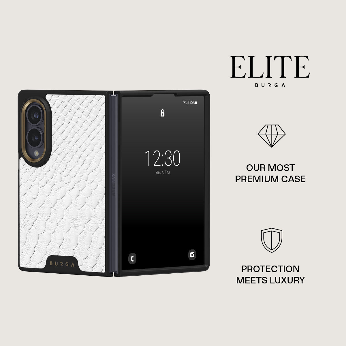 Glacial Desert - White Snakeskin Samsung Galaxy Z Fold 8 Case