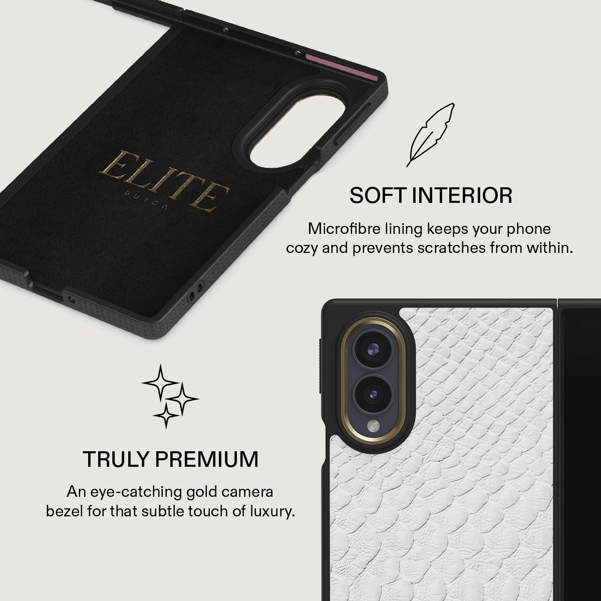 Glacial Desert - White Snakeskin Samsung Galaxy Z Fold 8 Case