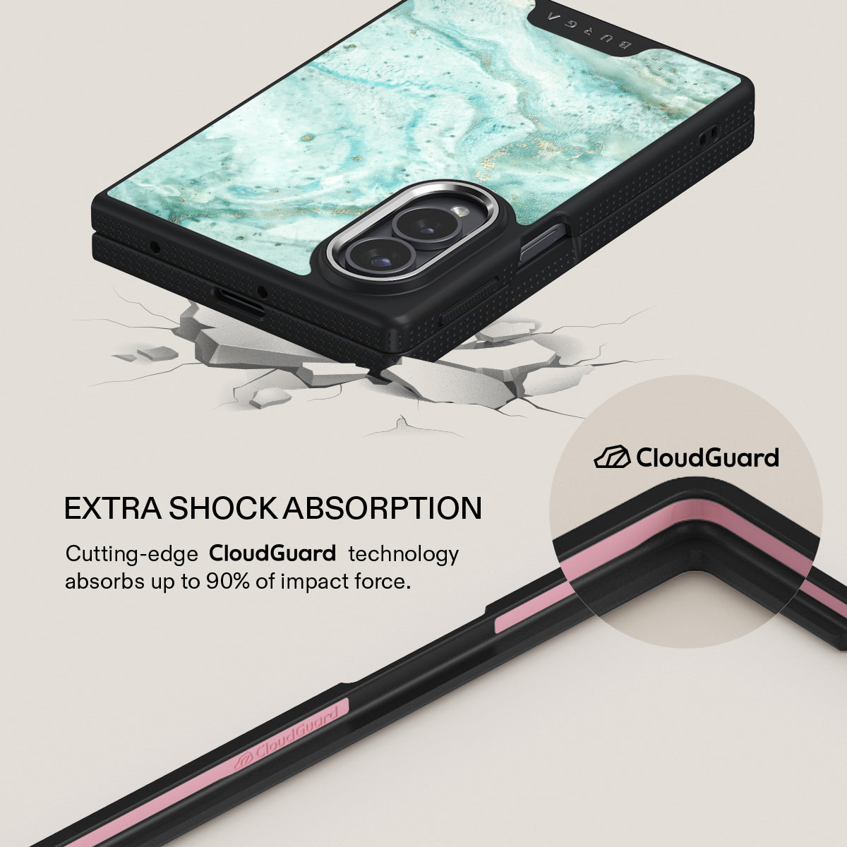 Uluwatu Waves - Teal Samsung Galaxy Z Fold 8 Case