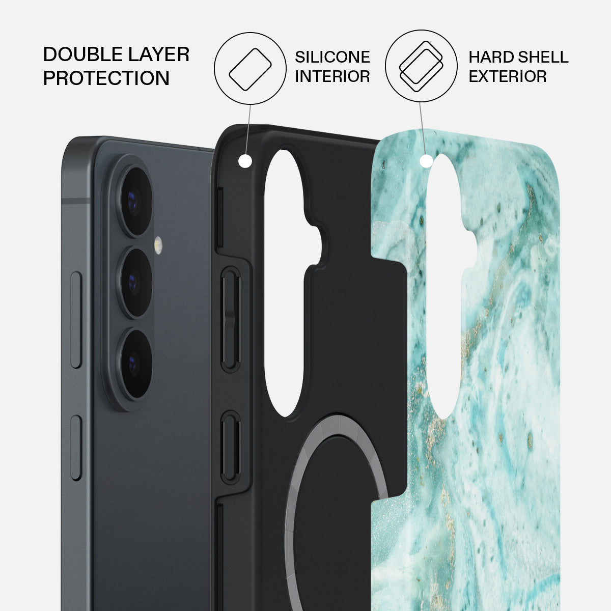 Uluwatu Waves - Teal Samsung Galaxy S26 FE Case